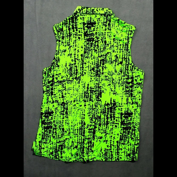 Jamie Sadock Polo Womens Small Green Black Satin Abstract Print Golf Tennis - Picture 6 of 6